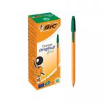 Bic Orange Fine Ballpoint Pen Green (Pack of 20) 1199110113 BC10113