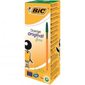 Bic Orange Fine Ballpoint Pen Green (Pack of 20) 1199110113 BC10113