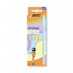 Bic Cristal Ball Pen Assorted Pastel Barrel Blue Ink (Pack of 5) 302561 BC13470