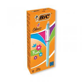 Bic 4 Colours Fun Retractable Ballpoint Pen (12 Pack) 887777 BC21913