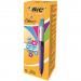 Bic 4 Colours Fashion Grip Ballpoint Pen Pink/Purple/Blue /Green (Pack of 12) 892290