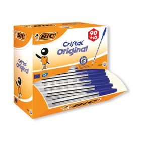 Bic Cristal Ballpoint Pen Medium Blue (100 Pack) 896039 BC27823