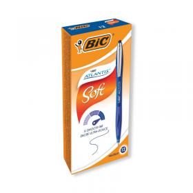 Bic Atlantis Premium Ballpoint Pen Medium Blue (Pack of 12) 902132 BC30757
