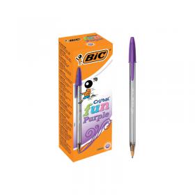 Bic Cristal Fun Ballpoint Pen Large Purple (Pack of 20) 929055 BC39581