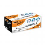 The image shows a pack of 12 black Bic Velleda 1741 drywipe markers, also known as Bic Whiteboard Pens, organized neatly on a white background. The pens have thin, pointed tips and are easily recognizable with the iconic Bic logo displayed on the side.
