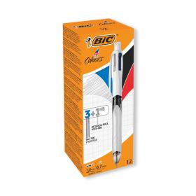 Bic 4 Colours Ballpoint Pen and Mechanical Pencil (Pack of 12) 942104 BC44955