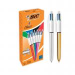 Bic 4 Colours Ballpoint Pens Medium Point Assorted (Pack of 12) 964775 BC53763