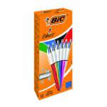 Bic 4 Colours Ballpoint Pens Medium Point Assorted (Pack of 12) 964775 BC53763