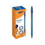 Bic Cristal Ballpoint Pens Ultra Fine 0.7mm Blue (Pack of 20) 992605 BC59416