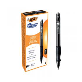 Bic Gel-ocity Original Gel Pen Medium Black (Pack of 12) 829157 BC60065