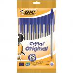 Bic Cristal Ballpoint Pen Medium Blue (Pack of 10) 830863 BC60111