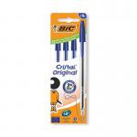 Bic Cristal Ballpoint Pen Medium Blue (Pack of 4) 516332 BC73454