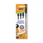 Bic Cristal Ballpoint Pen Medium Black (Pack of 4) 516335 BC73457