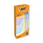 Bic 4 Colours Ballpoint Pen Pastel Barrel Medium (Pack of 12) 517320 BC74029