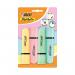 Bic Tank Highlighters Pastel Assorted (Pack of 4) 517953 BC74277