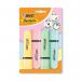 Bic Tank Highlighters Pastel Assorted (Pack of 4) 517953 BC74277