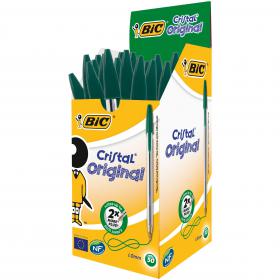 Bic Cristal Ballpoint Pen Medium Green (Pack of 50) 8373629 BC76246