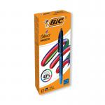Bic 4 Colours Pro Ballpoint Pen Black Barrel Medium (Pack of 12) 524095 BC76325