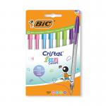 Bic Cristal Fun Ballpoint Pens Assorted (Pack of 8) 524174 BC76404