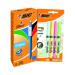 Bic 4 Colours Retractable Ballpoint Pen FOC Highlighters Pack of 12 BC810764