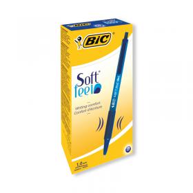 Bic SoftFeel Clic Retractable Ballpoint Pen Blue (Pack of 12) 837398 BC91434
