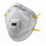 The picture shows a pack of 10 3M face masks and respirators, specifically the 3M 8812 model. The masks are labeled as P1V and are made by the brand 3M. They are likely intended for protection against airborne particles.