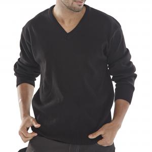 Image of Beeswift Acrylic V-Neck Sweater Black S ACSVBLS