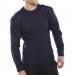 Military Style Crew-Neck Sweater Navy Blue L
