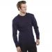 Military Style Crew-Neck Sweater Navy Blue L