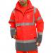 Two Tone Breathable Traffic Jacket Red / Grey 4XL