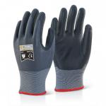 Beeswift Nitrile Pu Mix Coated Glove Black / Grey L BF1L