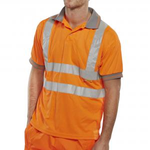 Image of Beeswift Polo Shirt Short Sleeved Orange 2XL BPKSENORXXL Unisex
