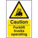 Caution Forklift Trucks Operating Sign 