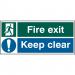 Fire Exit Keep Clear Sign 