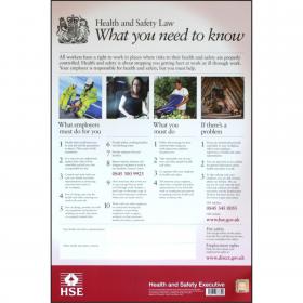 Beeswift B-Safe Health & Safety Law Poster PVC  BSSHSE01