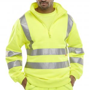 Beeswift Quarter Zipped Sweatshirt Saturn Yellow L Bszssensyl