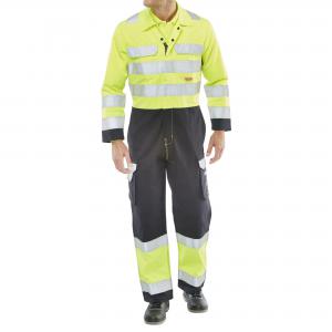 Beeswift Arc Flash Coverall Saturn Yellow  Navy 52 CARC7SYN52