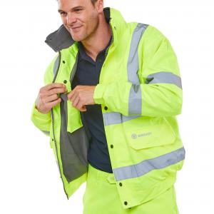 Beeswift High Visibility Fleece Lined Bomber Jacket Saturn Yellow S