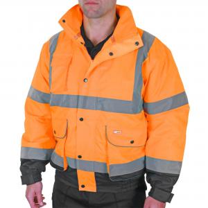 Beeswift Two Tone Constructor Bomber Jacket Orange  Navy M CBJTTORNM