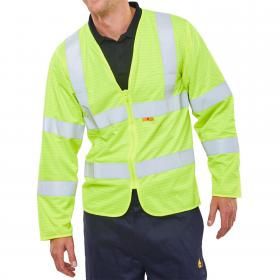 Beeswift Fire Retardant Hi-Vis Jerkin Saturn Yellow L CFRPKJSYL