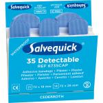 Salvequick Detectable Plasters Refill 6X35 Blue  (Box of 6) CM0544