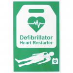 Click Medical Aed Automated External Defibrillator Sign Green 20X30cm CM1328
