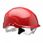 Centurion Spectrum Safety Helmet Red C / W Integrated Eye Protection Red 