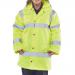High Visibility Fleece Lined Traffic Jacket Saturn Yellow 5XL