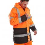 Beeswift CONSTRUCTOR TRAFFIC Jacket TWO TONE FLEECE LINED OR/BL LGE CTJFLTTORBLL