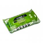 The photograph shows a package of Yourlink Ltd Cleaning Wipes, featuring the Dirteeze Trademate logo and the product name on a vibrant background. The wipes are made of bamboo rayon and come in a pack of 25.
