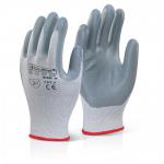 Beeswift Nitrile Foam Polyester Glove Grey L (Box of 10) EC6NGYL