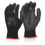 Beeswift Pu Coated Glove Black Black L (Box of 10) EC9NBLL