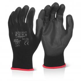 Beeswift Pu Coated Glove Black Black M (Box of 10) EC9NBLM