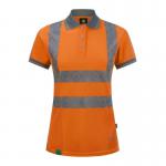 Envirowear Recyclable Womens Hi Vis SS Polo Shirt Or 16 (XXL) EWCWPKSSOR16